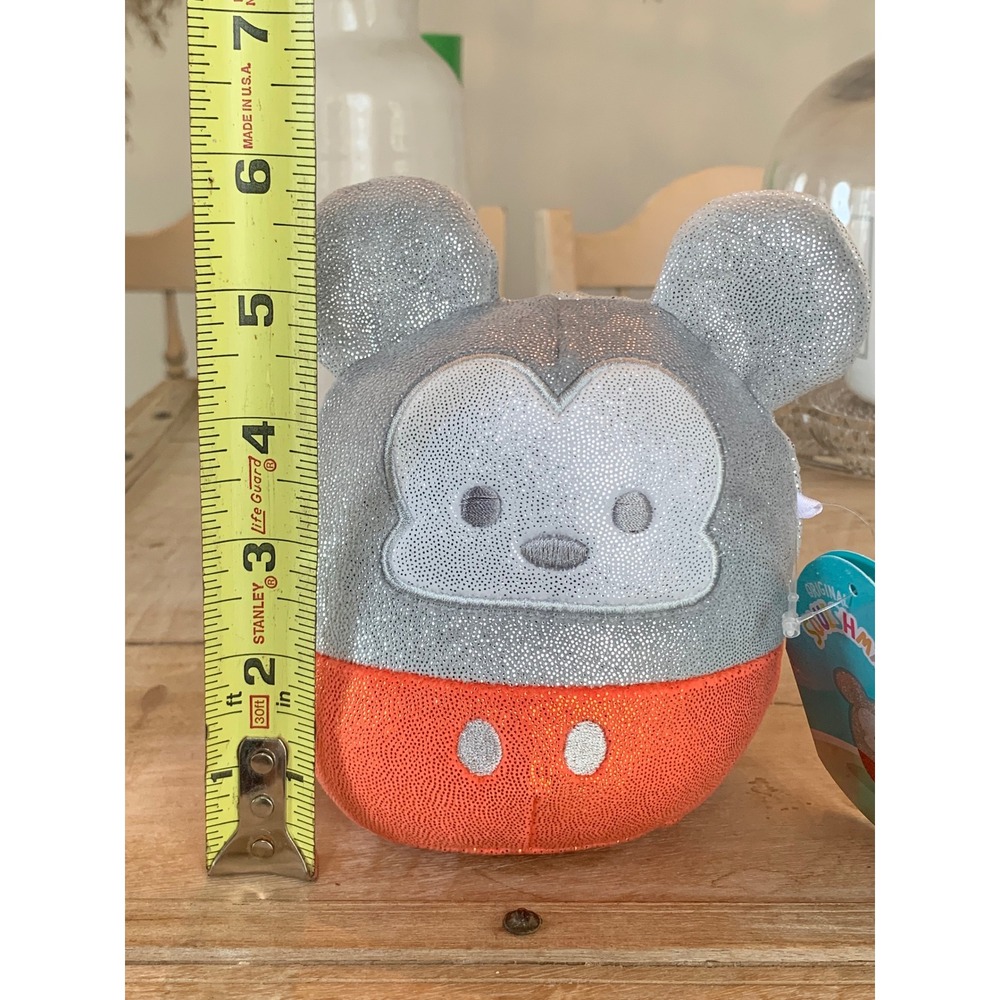 Disney 100‎ Mickey Mouse Squishmallow Silver Red Metallic Plush Kellytoy - Picture 11 of 11